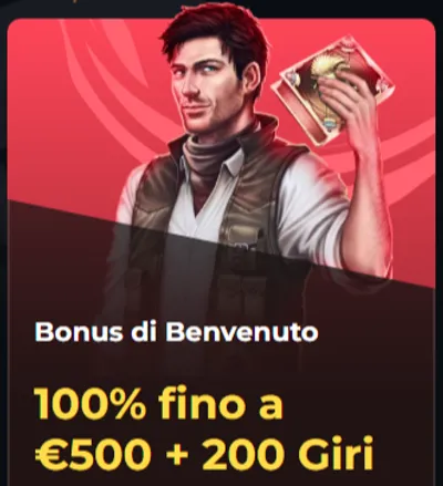 Bonus di benvenuto 100pct fino a eur500 plus 200 giri