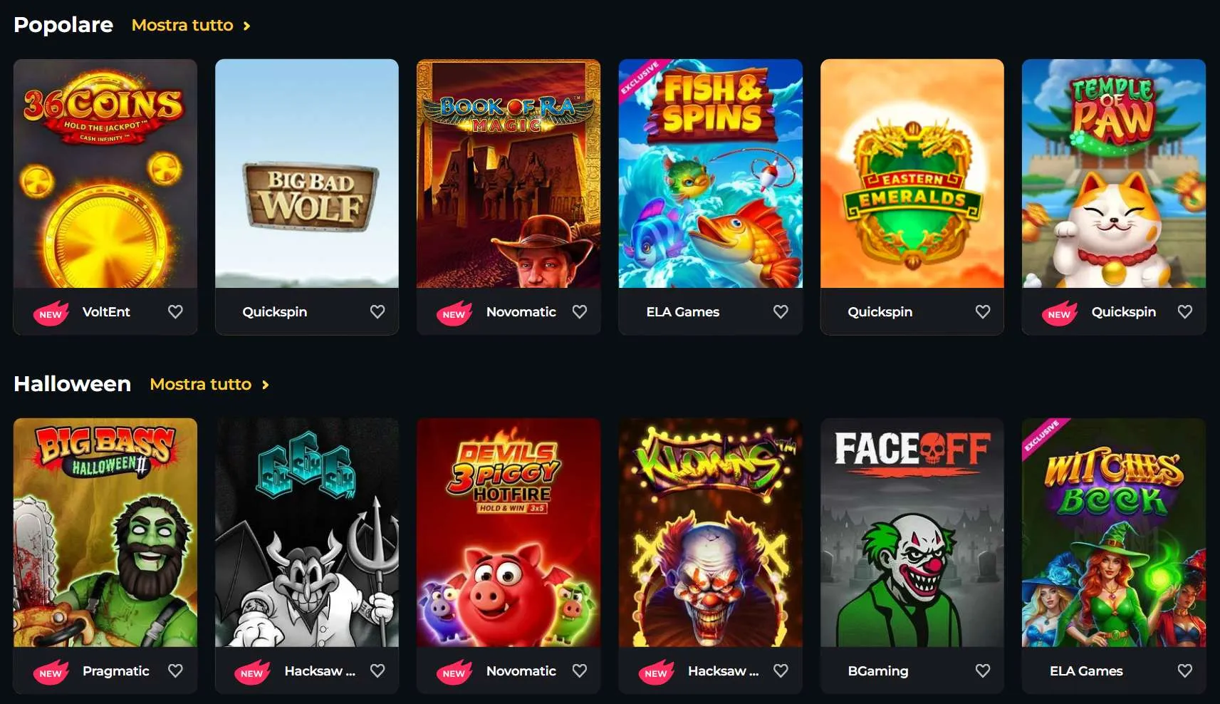Giochi di Boomerang Casino